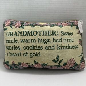 GRANDMOTHER Sweet Smile… Tapestry Pillow, Multicolor,  12 X 8 in
